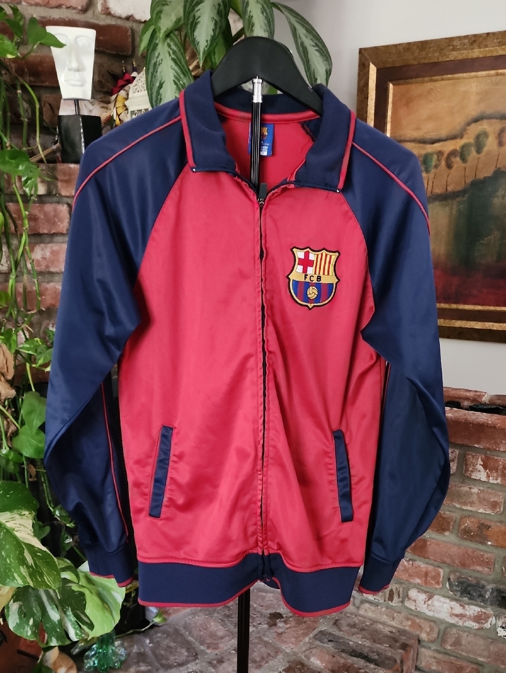 FC Barcelona Red Navy Full Zip Track Jacket Men’s Small